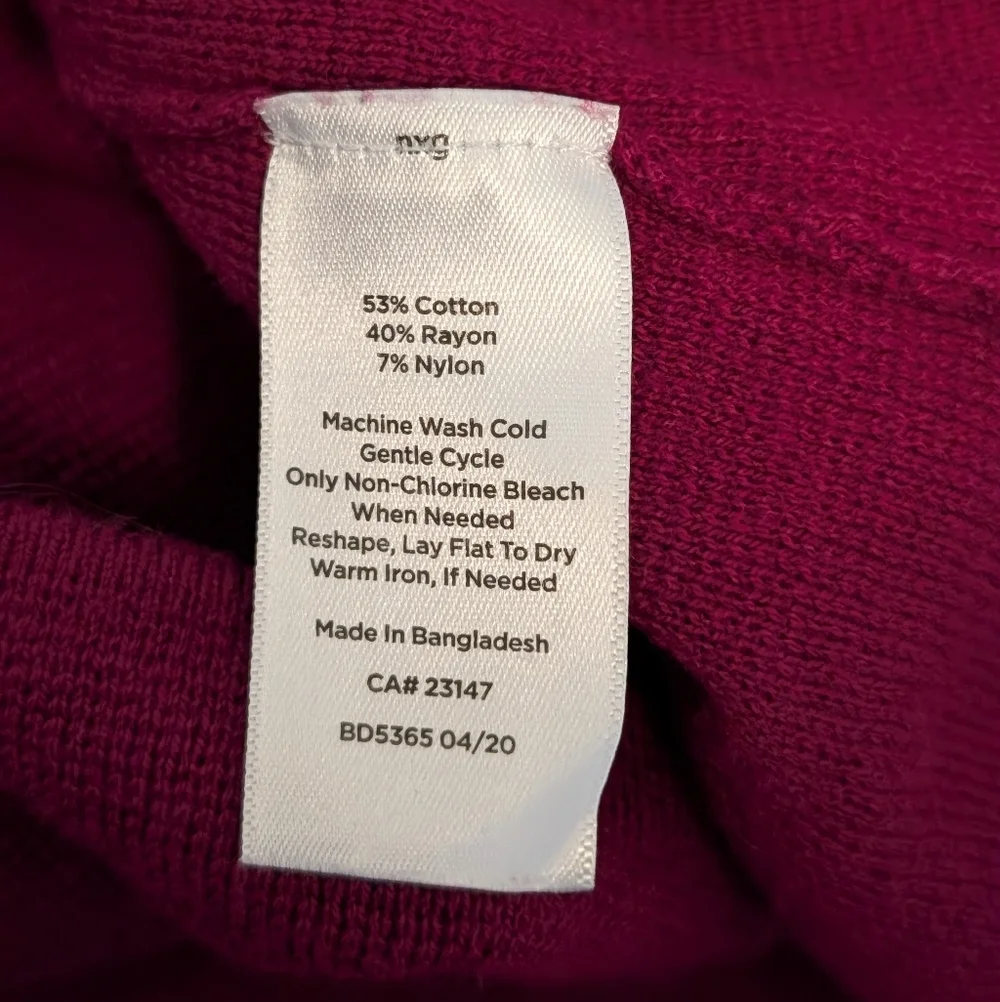 Talbots Burgundy 3/4 Sleeve Mock Neck Knit Top Fall Winter Work Office Church - Picture 3 of 4